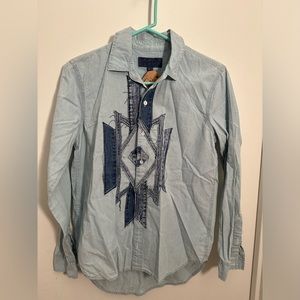 Lucky Brand Embroidered Denim Shirt NWT